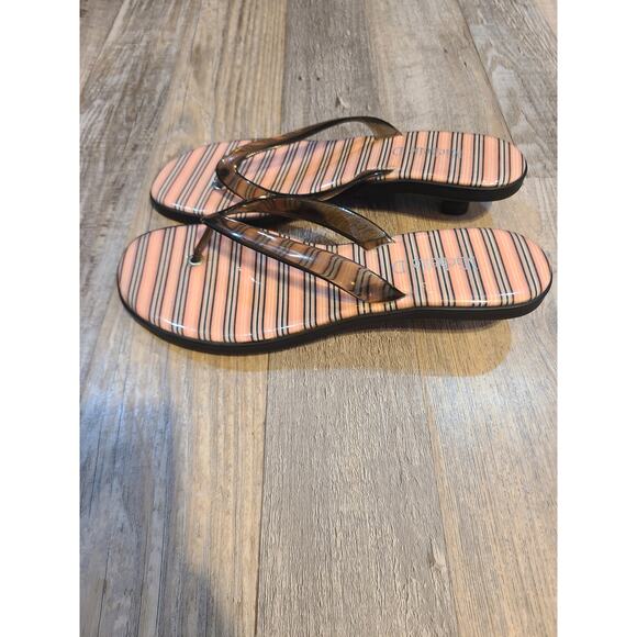 Michelle D size 7 womens striped heeled sandals - Picture 4 of 10